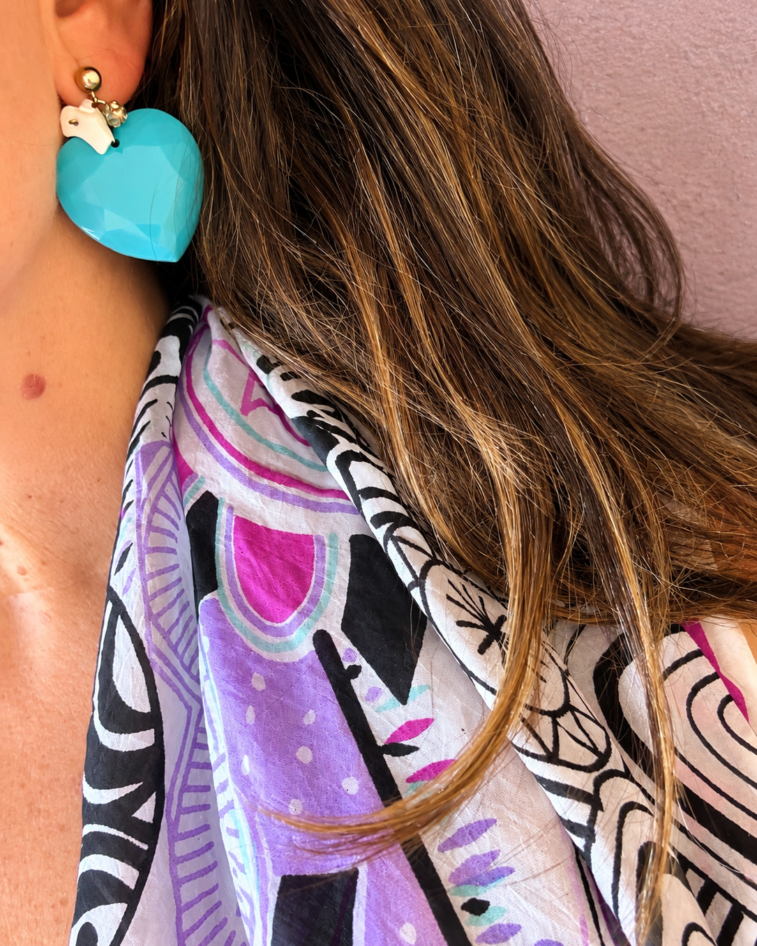 Pendientes Corazones de resina